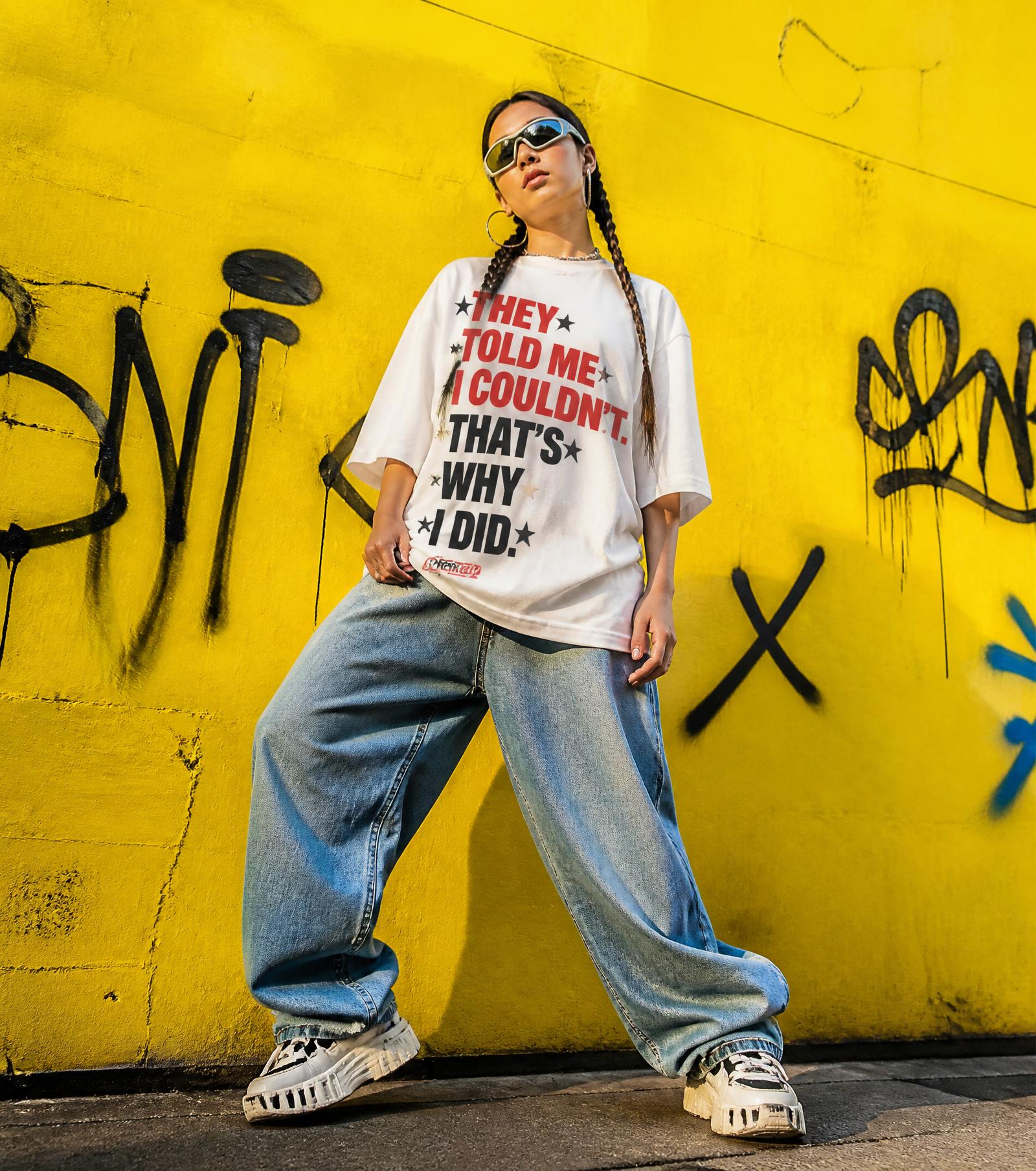 Model in Urbanstitch printed tee