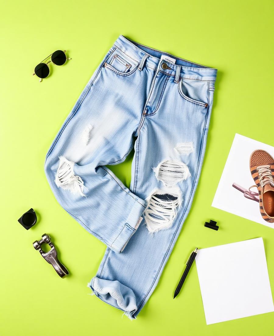 Distressed Sky Jeans